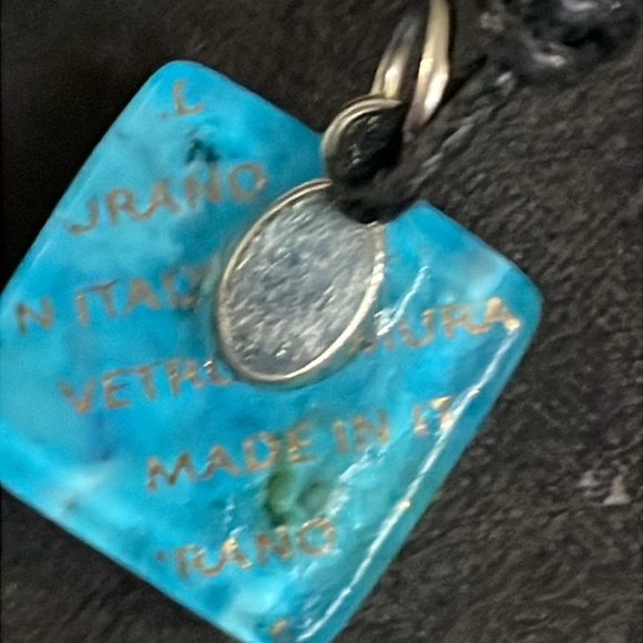 Blue fused glass flower Pendant - Picture 4 of 5